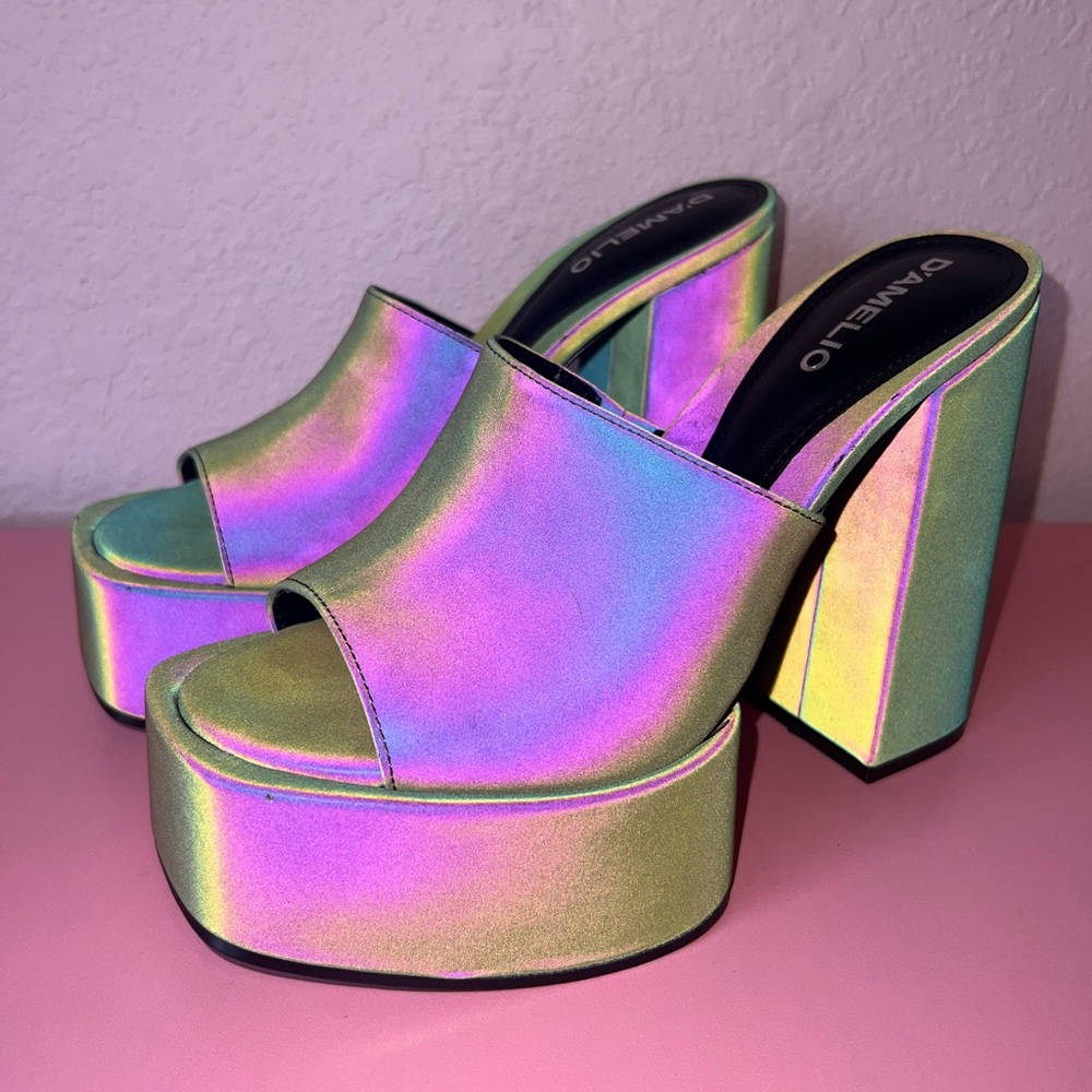 D'Amelio x Lulus Multi Reflective Platform Sandals - Picture 4 of 17